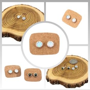 NWT Handcrafted sterling silver Opal stud earrings